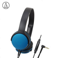 铁三角(audio-technica) ATH-AR1iS 轻便折叠式智能手机耳机 通话耳麦 音乐运动 蓝色