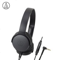 铁三角(audio-technica) ATH-AR1iS 轻便折叠式智能手机耳机 通话耳麦 音乐运动 黑色