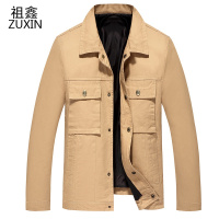 祖鑫2019春秋新款男式夹克商务休闲立领青年外套纯棉衣服