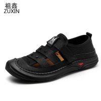 祖鑫凉鞋男潮2020新款夏季透气外穿包头沙滩鞋室外休闲真皮男士皮凉鞋