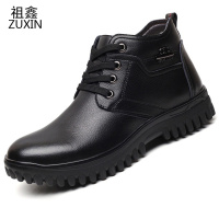 祖鑫2020男士棉鞋冬季高帮加绒保暖男鞋真皮加厚中老年爸爸棉靴纯羊毛皮鞋