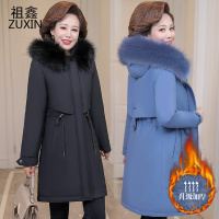 祖鑫妈妈派克服棉衣2020新款中年女装秋冬装长款加绒加厚棉袄大码外套