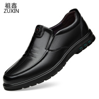 祖鑫皮鞋男士真皮商务休闲中老年软底防滑爸爸鞋2021新款春秋男鞋透气