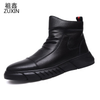 祖鑫2021马丁靴真皮休闲鞋中高帮皮靴软皮软底男鞋秋季单鞋牛皮透气皮鞋男