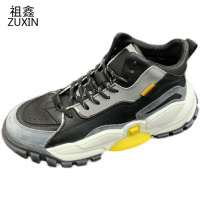 祖鑫2021男士休闲运动板鞋增高小白鞋新款秋季潮流百搭高帮厚底老爹鞋