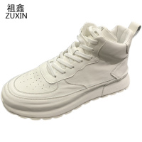 祖鑫2021男鞋新款高帮小白鞋厚底休闲运动板鞋男潮流包底内增高松糕鞋