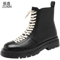 祖鑫2021马丁靴男英伦风高帮厚底男鞋ins潮短靴皮靴秋冬新款中帮机车靴子