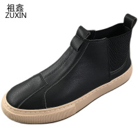 祖鑫2021秋冬高帮套脚平底休闲男鞋韩版马丁靴精神小伙网红同款潮鞋男