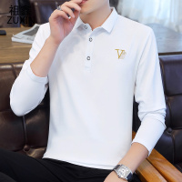 祖鑫2021T恤男秋季长袖纯棉有领休闲保罗POLO衫时尚男装潮流修身上衣服薄