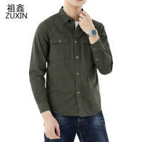 祖鑫2021纯棉男士衬衫长袖衣服男秋季男式寸衫免烫工装休闲衬衣男商务正装