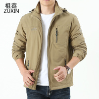 祖鑫2021男士加绒外套宽松大码男装新款男秋装上衣防风休闲夹克男秋冬