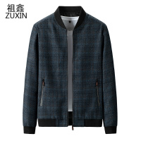 祖鑫2021男士外套毛呢夹克男秋季新款中老年休闲爸爸秋装春秋夹克上衣