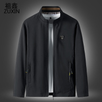 祖鑫2021男士夹克春秋新款中老年男装上衣中年爸爸外套秋季薄休闲外衣