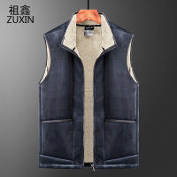 祖鑫2021羊羔绒马甲男外穿秋冬中年内穿加绒爸爸装坎肩背心中老年马夹外套