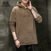 祖鑫2021卫衣男连帽春秋季新款潮流潮牌ins休闲上衣宽松纯色套头外套