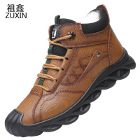 祖鑫2021男士棉鞋冬季加厚羊毛皮毛一体男鞋运动休闲高帮鞋子加绒保暖皮鞋