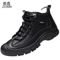 祖鑫2021男士棉鞋冬季加厚羊毛皮毛一体鞋子加绒保暖户外棉靴休闲高帮皮鞋