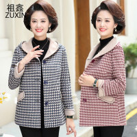 祖鑫2021妈妈春秋装外套女40岁气质连帽上衣新款中老年人女装秋冬夹克