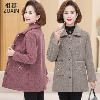 祖鑫2021妈妈秋装毛呢外套洋气阔太太中长款呢子大衣中老年女装秋冬风衣女