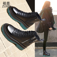 祖鑫2021马丁靴女年新款秋季秋款女鞋英伦风真皮炸街小短靴春秋单靴子