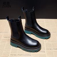 祖鑫2021马丁靴女鞋年新款春秋单靴英伦风短靴瘦瘦切尔西烟筒靴子