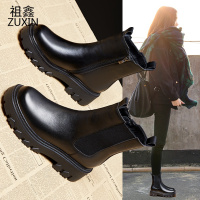 祖鑫2021马丁靴女切尔西短靴潮年新款英伦风厚底时尚烟筒靴子春秋单靴