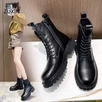 祖鑫2021马丁靴女年新款秋冬款鞋子秋季英伦风靴子真皮短靴春秋单靴潮