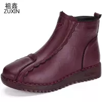祖鑫2021冬季新款老北京布鞋牛筋底防滑耐磨中年妈妈女棉鞋加绒保暖女短靴