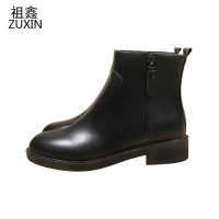 祖鑫靴子女短靴2021年新款秋冬季马丁靴雪地平底春秋单靴瘦瘦大码女鞋