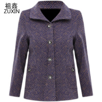 祖鑫2021奶奶装秋冬装毛呢外套老人衣服加绒太太妈妈春秋老年人女装呢上衣