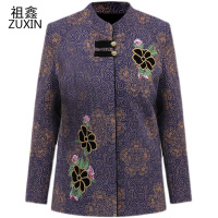 祖鑫2021老年人秋装女外套奶奶冬装加绒棉衣70岁80妈妈春秋上衣大毛呢套装