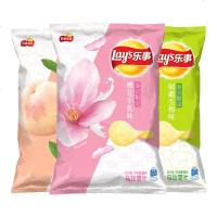 年春日限定樱花牛乳味薯片休闲食品食 乐事经典薯片70g*8袋(番茄味+烧烤味