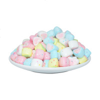 迷你彩色脆皮小颗粒棉花糖软糖烘焙蛋糕装饰创意心形散装批 发 [四色脆皮柱形]500g