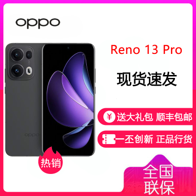 OPPO Reno13 Pro 午夜黑 16GB+1TB 超美小直屏 AI高清实况照片 IP69满级防水 拍照手机