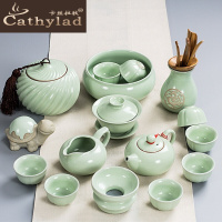 Cathylad 汝窑茶具套装家用办公室茶壶盖碗喝茶杯子整套