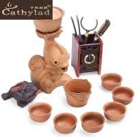 Cathylad 紫砂茶具套装家用半全自动石磨懒人功夫茶具茶杯茶叶罐整套