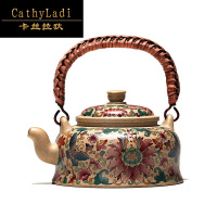卡丝拉狄品牌宜兴紫砂壶名家手工原矿段泥提梁壶茶壶茶具250毫升