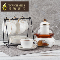 玻璃花茶壶套装蜡烛加热欧式下午茶茶具花茶杯