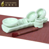 汝窑杯架茶杯收纳架功夫茶具配件托盘杯垫杯架子