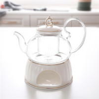 花茶壶煮水果茶壶套装陶瓷玻璃下午茶花果茶具蜡烛可加热