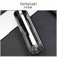 加厚双层玻璃杯男茶水分离隔热水杯大容量便携防摔泡茶杯