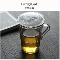 三件杯办公室泡茶杯带盖过滤杯子创意马克杯日式水杯