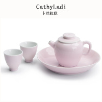 中式樱粉壶承陶瓷茶壶隔热垫简约储水干泡台托盘功夫茶道配件