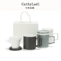 办公室泡茶杯创意陶瓷带盖过滤家用大容量茶水分离马克杯水杯定制