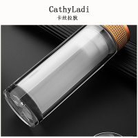 双层玻璃杯男女高档商务车载磨砂泡茶杯带盖过滤广告杯定制刻字