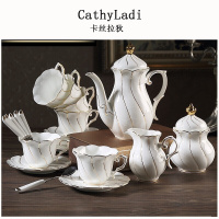 咖啡具套装欧式咖啡杯陶瓷英式下午茶茶具带托盘高脚茶壶