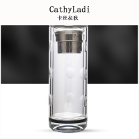 玻璃杯双层耐热过滤茶杯便携水杯透明加厚微保温商务男士水晶杯子