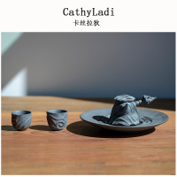 山水间 隐士壶套装 景德镇全手工陶瓷茶壶 茶具套装家用 创意茶器