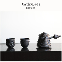 山水间 隐士手作壶 景德镇全手工陶瓷茶壶 茶具套装家用 收藏孤品