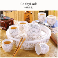 茶具套装 家用现代简约景德镇茶具陶瓷整套功夫茶壶茶杯茶盘